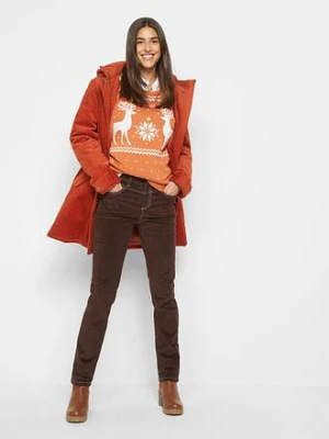 Spodnie sztruksowe ze stretchem o kroju slim fit bonprix