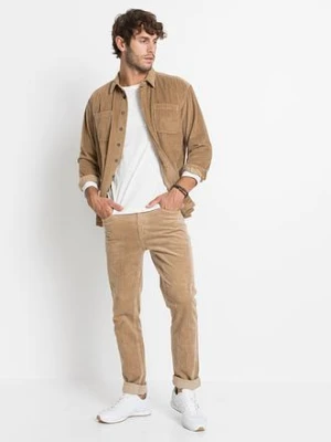 Spodnie sztruksowe ze stretchem w wygodnym fasonie Slim Ft bonprix