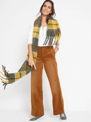 Spodnie sztruksowe ze stretchem, wide leg bonprix