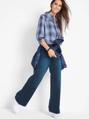Spodnie sztruksowe ze stretchem, wide leg bonprix