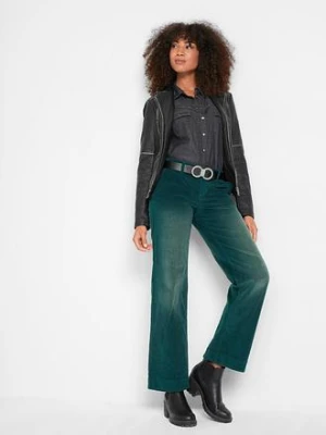 Spodnie sztruksowe ze stretchem, wide leg bonprix