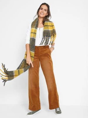 Spodnie sztruksowe ze stretchem, wide leg bonprix