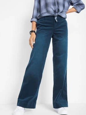 Spodnie sztruksowe ze stretchem, wide leg bonprix