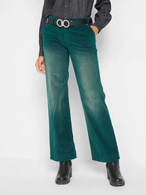 Spodnie sztruksowe ze stretchem, wide leg bonprix