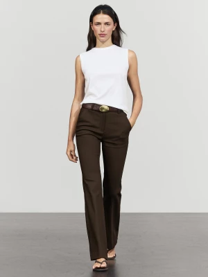 Spodnie Techniczne Typu Dzwony - Czekoladowy - Massimo Dutti - Female