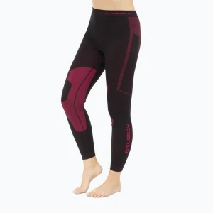 Spodnie termoaktywne damskie Brubeck Dry czarny/fuksjowy