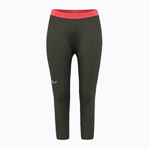 Spodnie termoaktywne damskie Salewa Cristallo Warm AMR 3/4 dark olive