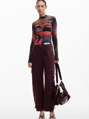 Spodnie tie-dye z zamkami Desigual