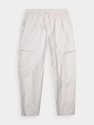 Spodnie tkaninowe cargo męskie Outhorn - złamana biel