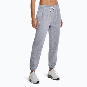 Spodnie treningowe damskie Under Armour Essential Fleece Joggers mod gray light heather/white