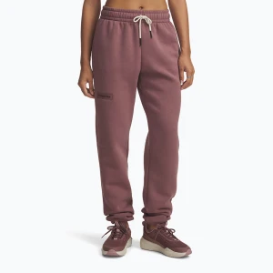 Spodnie treningowe damskie Under Armour Project Rock Icon maroon mist/black Różowy