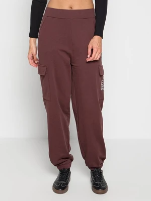 Spodnie treningowe EA7 Emporio Armani bordowy