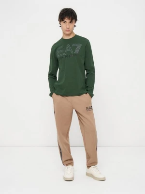 Spodnie treningowe EA7 Emporio Armani jasnobrązowy