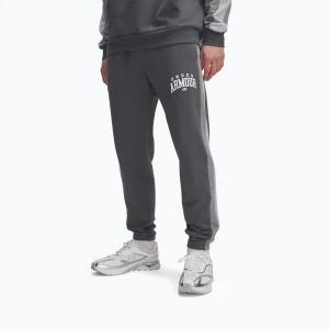 Spodnie treningowe męskie Under Armour Rival Fleece Colorblock castlerock/mod gray/white Szary