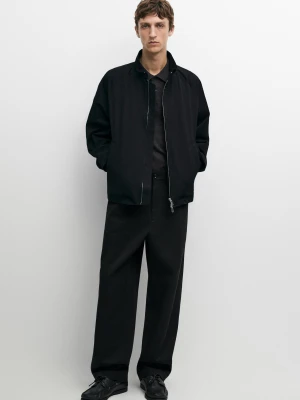 Spodnie Typu Barrel Fit - Czarny - Massimo Dutti - Male