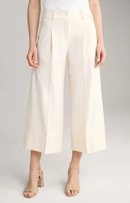 Spodnie typu culottes w kolorze złamanej bieli z drobnymi prążkami Joop
