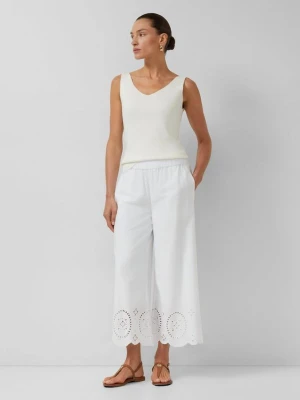 Spodnie typu culottes z szerokimi nogawkami i haftowanymi oczkami s.Oliver BLACK LABEL