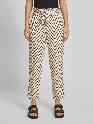 Spodnie typu paperbag o kroju slim fit z czystej wiskozy Tom Tailor