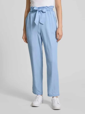 Spodnie typu paperbag o kroju tapered z lyocellu Tom Tailor Denim