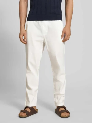 Spodnie typu pull on z materiału stylizowanego na len z wpuszczanymi kieszeniami REVIEW