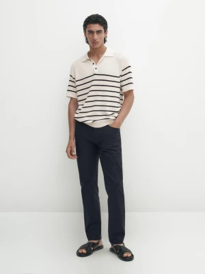 Spodnie W Jeansowym Stylu O Kroju Slim - Granatowy - - Massimo Dutti - Mężczyzna