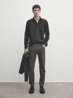 Spodnie W Jeansowym Stylu O Kroju Slim - Norkowy - - Massimo Dutti - Mężczyzna