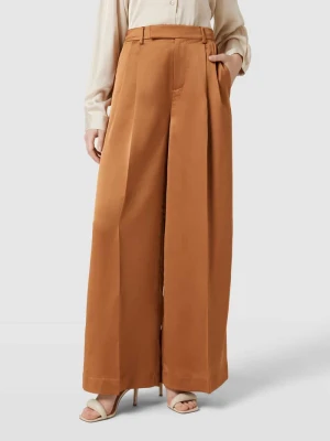 Spodnie w kant z zakładkami w pasie model ‘NAHVA’ Lauren Ralph Lauren Miedziany