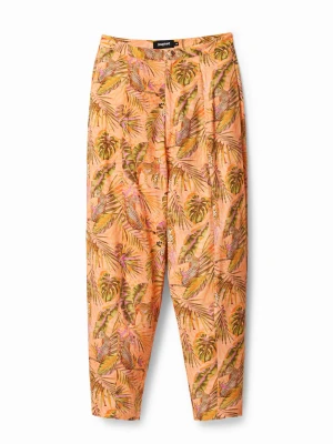 Spodnie w kolorze mango z motywem safari Desigual