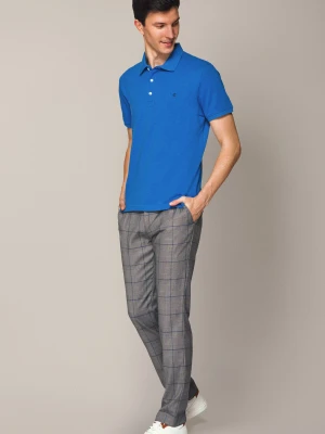 Spodnie w Kratę Szare Connor Lancerto