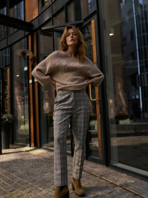 Spodnie w kratę szare Moodo