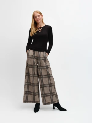 Spodnie w kratę z szeroką nogawką Top Secret