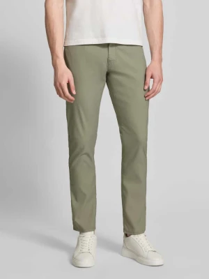 Spodnie w kroju regular fit z detalem z etykietą model 'Lyon' Pierre Cardin