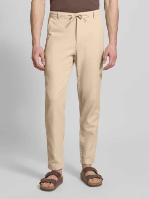 Spodnie w kroju slim fit z mieszanki bawełny i lnu model 'BRODY' Selected Homme