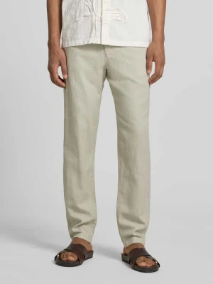 Spodnie w kroju slim fit z mieszanki bawełny i lnu model 'BRODY' Selected Homme