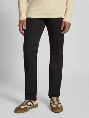 Spodnie w kroju tapered fit z kieszeniami w szwach model 'Lyon' Pierre Cardin Czarny