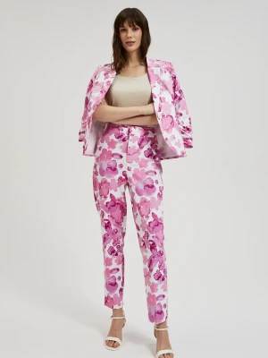 Spodnie w kwiaty różowe Moodo