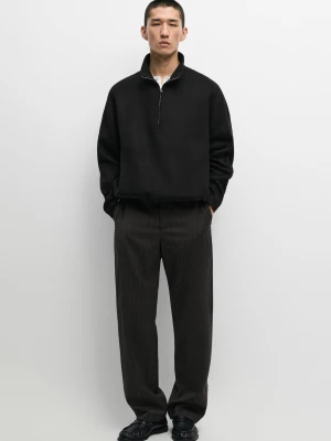 Spodnie W Paski Ze 100% Wełny - Brązowy - Massimo Dutti - Male