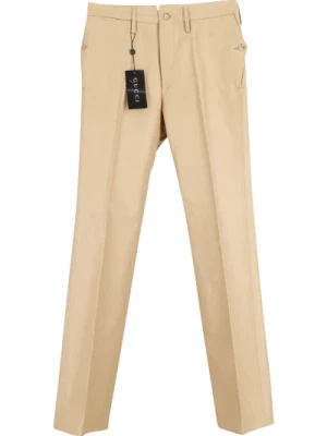 Spodnie w stylu chino z wiskozy w kolorze beżowym Gucci