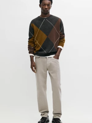 Spodnie W Stylu Jeansowym Tapered Fit - Popielaty - Massimo Dutti - Male