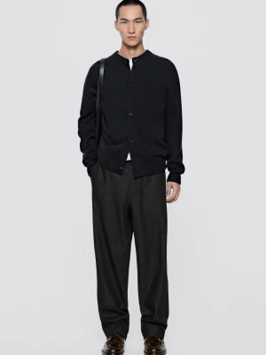 Spodnie W Stylu Jeansowym Z Mieszanki Bawełny - Limited Edition - Czarny - Massimo Dutti - Male