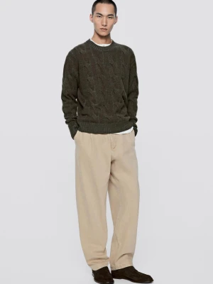 Spodnie W Stylu Jeansowym Z Zaszewkami - Limited Edition - Opalony - Massimo Dutti - Male