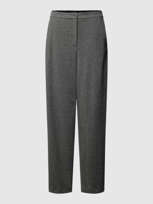 Spodnie w stylu Marleny Dietrich z dodatkiem wiskozy i wzorem na całej powierzchni Emporio Armani