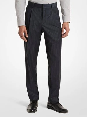 Spodnie w technicznym stylu z wełny w prążki Michael Kors Mens