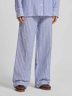 Spodnie lniane z prostymi nogawkami z elastycznym pasem Christian Berg Woman