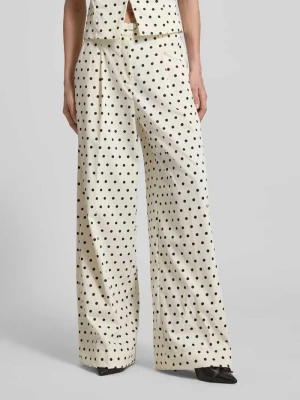 Spodnie we wzór na całej powierzchni z paskiem model 'MALBA DOT' NEO NOIR