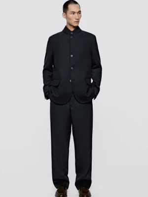 Spodnie Wełniane Total Look - Limited Edition - Ciemnoniebieski - Massimo Dutti - Male