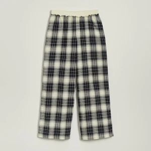Spodnie wide leg mid waist w kratę House