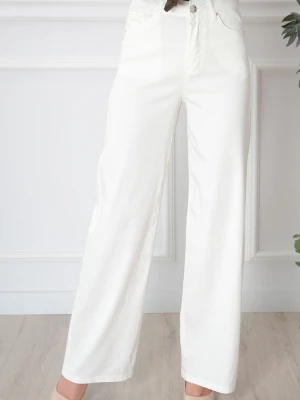Spodnie wide leg push-up ecru Trenny Cocomoda.pl - odzież damska, sukienki, buty, dodatki