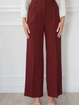 Spodnie wide leg w kant prążek bordo Helly Cocomoda.pl - odzież damska, sukienki, buty, dodatki