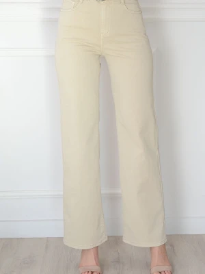 Spodnie wide leg wysoki stan beż Scapri Cocomoda.pl - odzież damska, sukienki, buty, dodatki